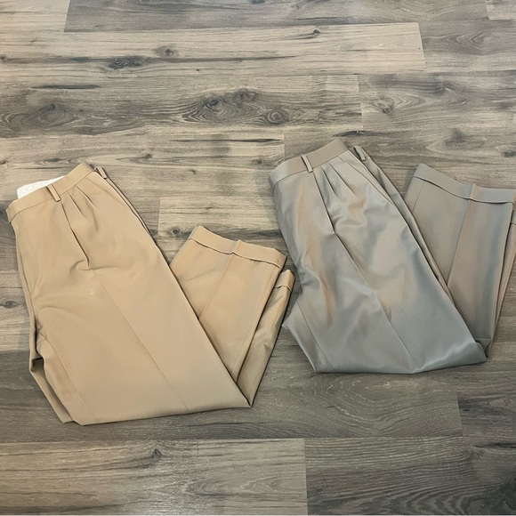 Zanella Pants Men’s lot of 2 of 38W 26.5L Tan & Khaki Brown Italy Pleated